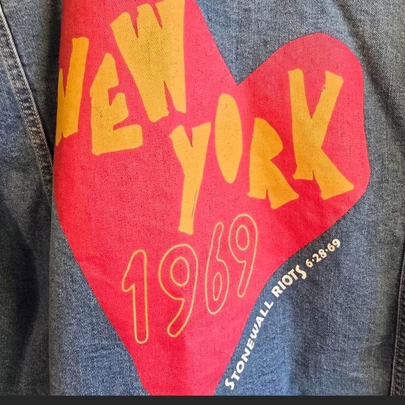 Denim Jacket with Red Heart Graphic - Picture 3 of 8